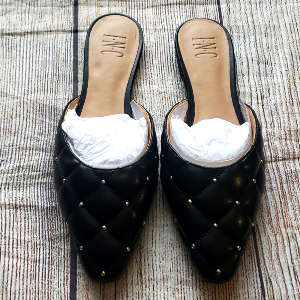 INC International Concepts Zafirap Quilted Mules size 8.5M